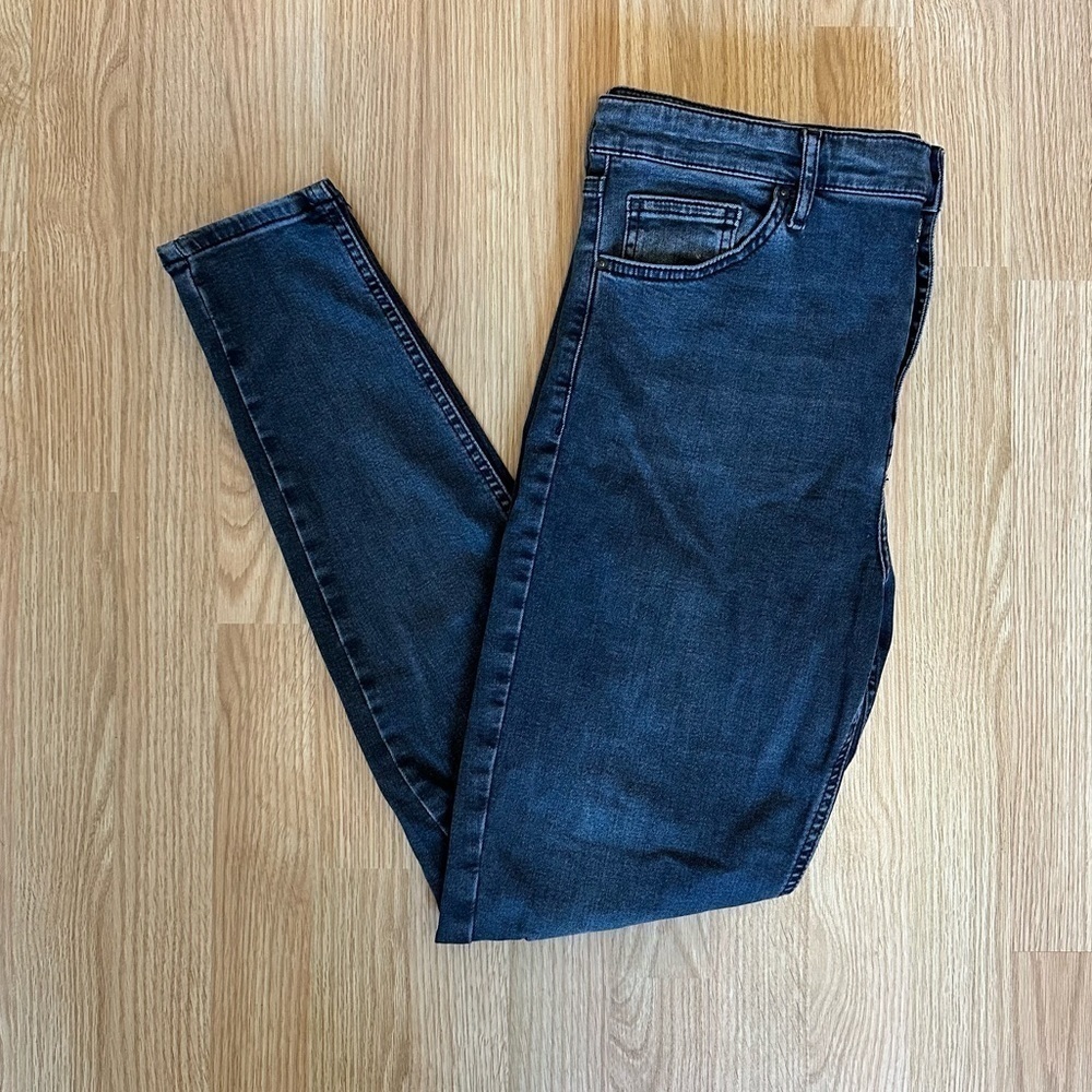 Topshop Jamie Skinny Jean High Rise Distressed Ripped Knees Dirty Gray, Size 34